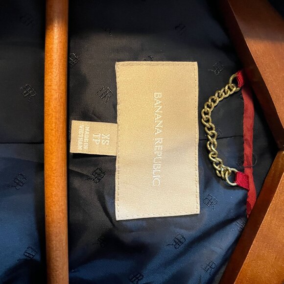 Banana Republic Women's Navy Trench Coat with White Trim (Size XS) - Picture 4 of 6